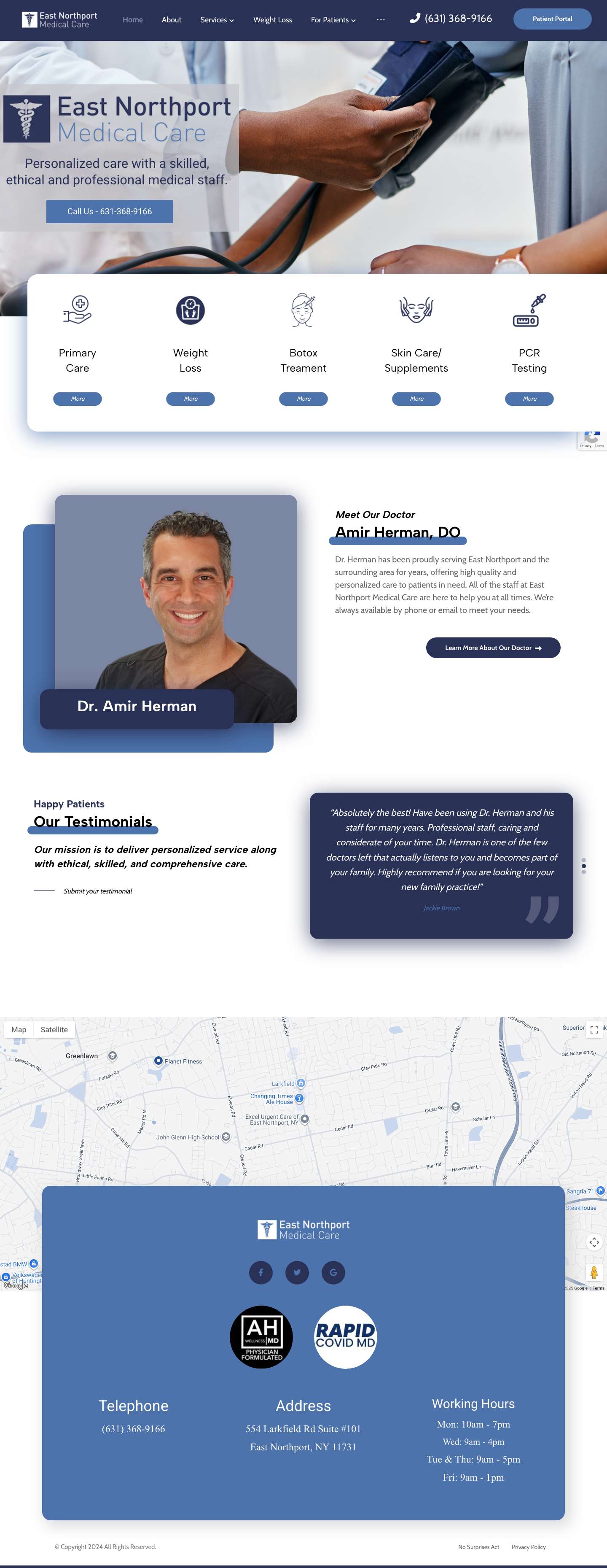 Home - East Northport Medical Care - Full Screenshot