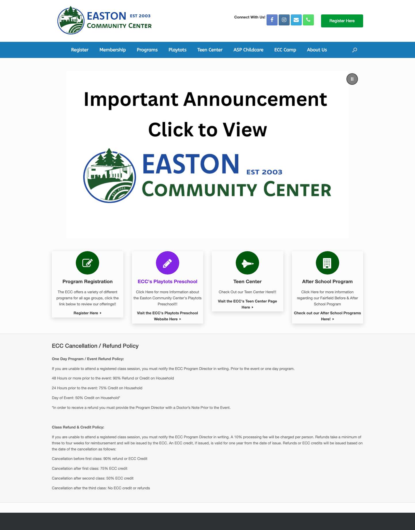 Easton Community Center – Easton Community Center - Full Screenshot