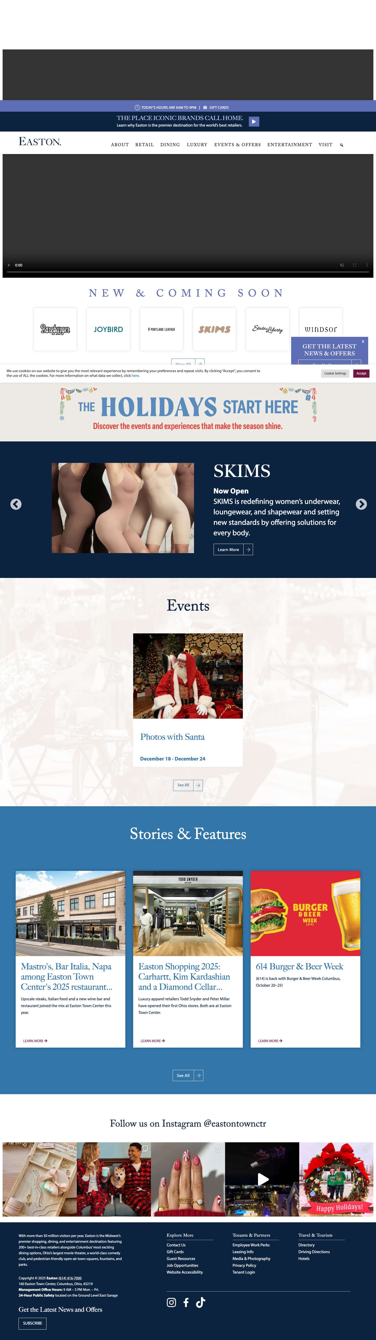 Welcome to Easton Town Center | Columbus, Ohio - Full Screenshot