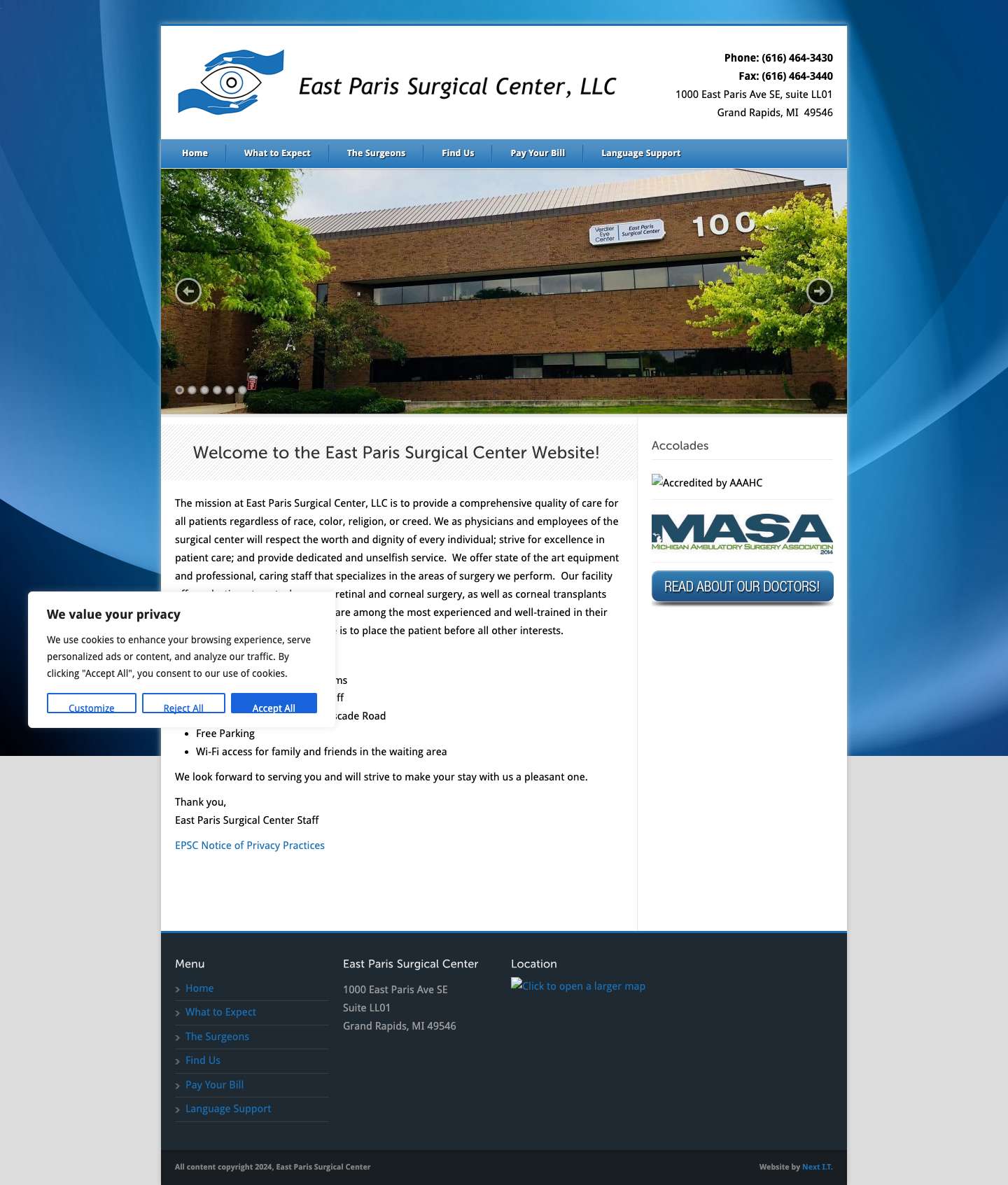 Home | East Paris Surgical Center - Full Screenshot