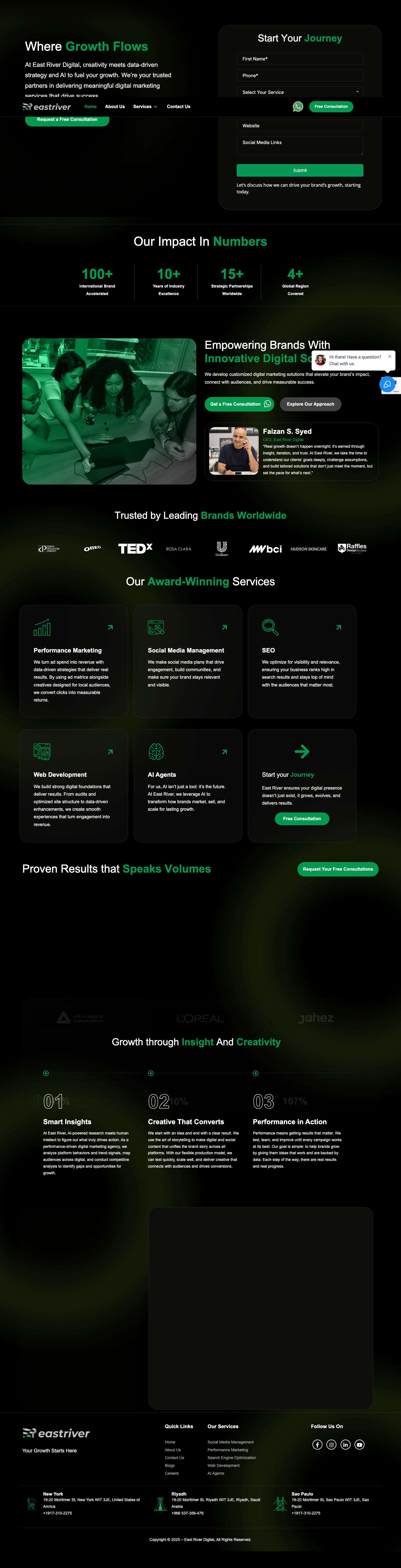 Digital Advertising Agency With Focus On ROI - East River - Full Screenshot