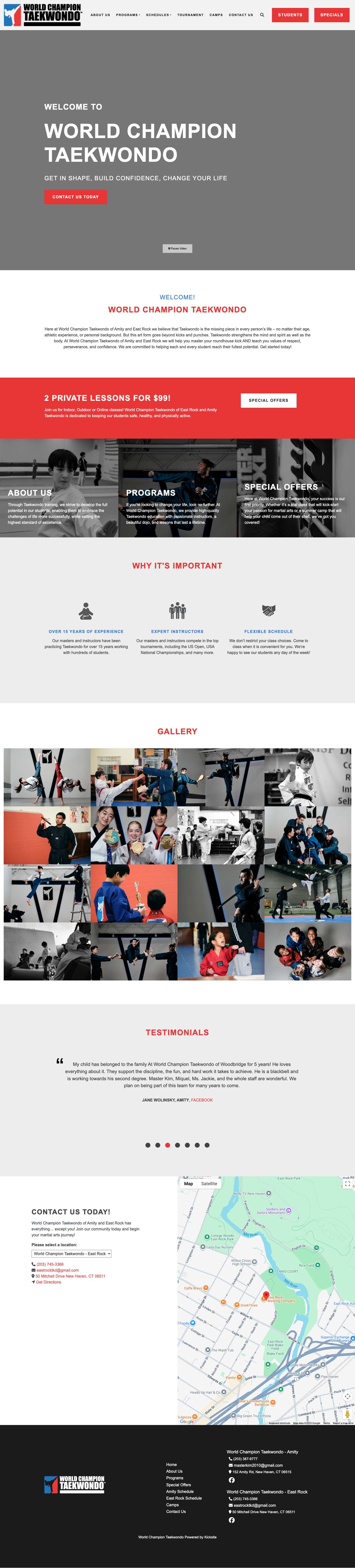 Home - World Champion Taekwondo - Full Screenshot