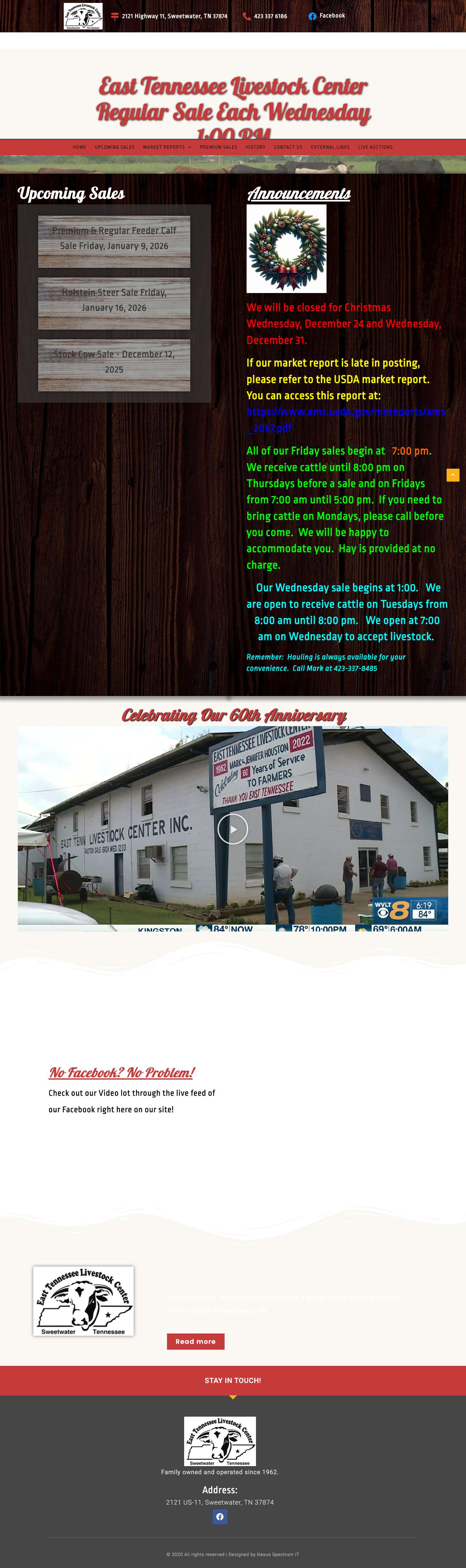 East Tennessee Livestock Center - Full Screenshot