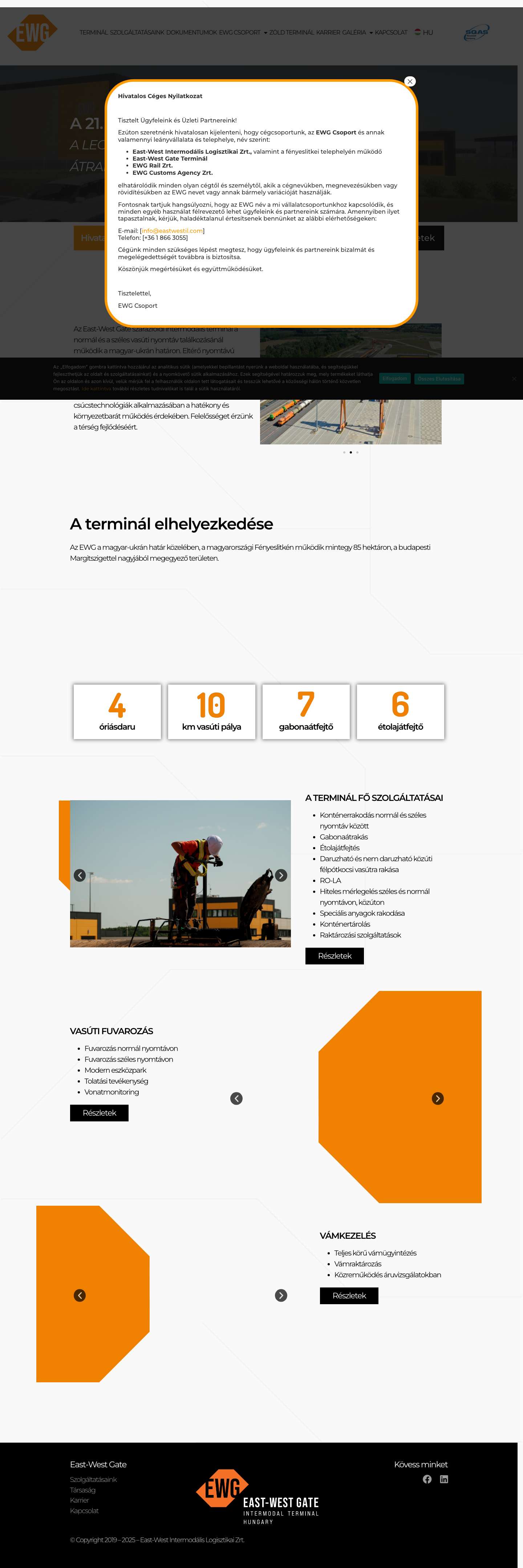East-West Intermodális Logisztikai Szolgáltató Zrt. - Full Screenshot