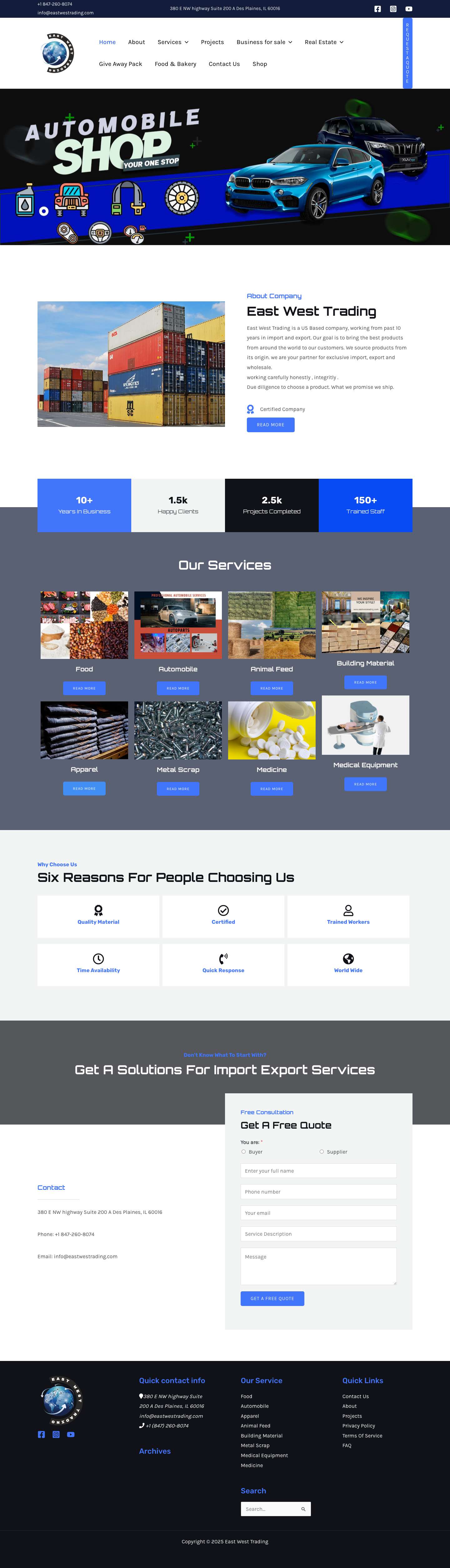 Home - East West Trading - Full Screenshot
