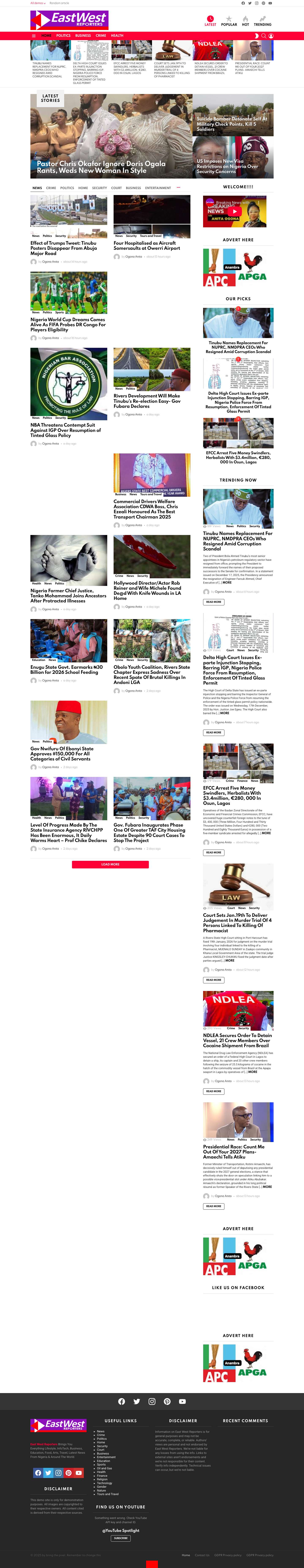 East West Reporters - A Place for News | Politics | Sports | Entertainment | Business - Investigative News, Journalism, Interviews, Breaking News - Full Screenshot