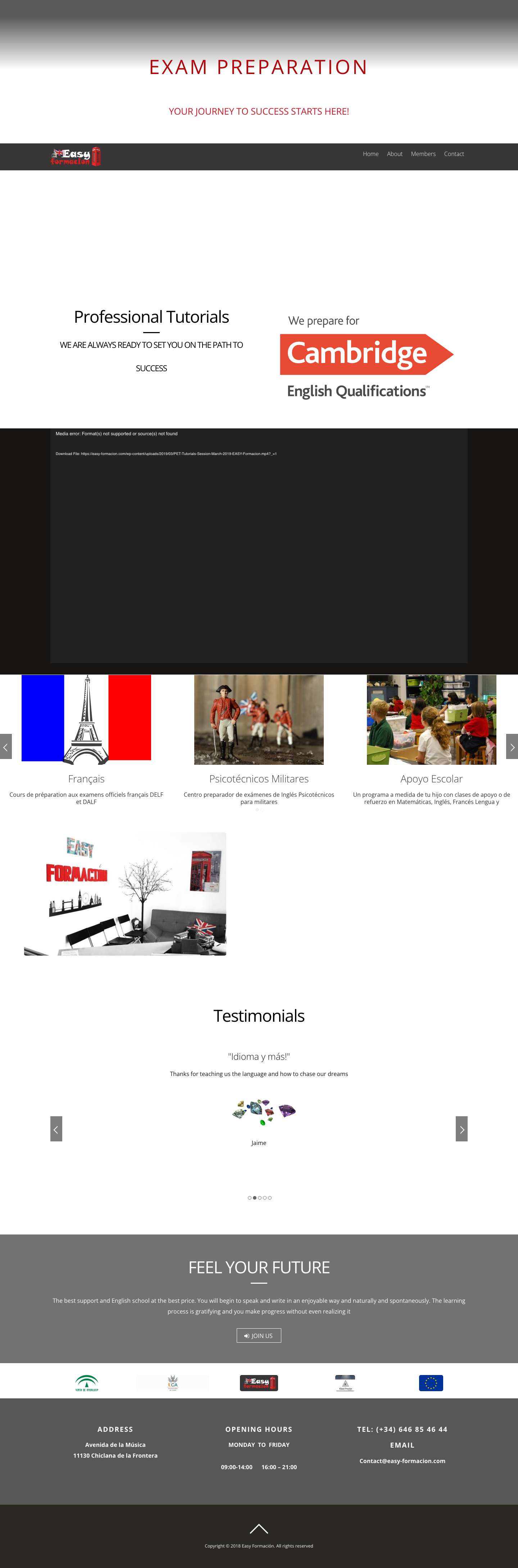 Easy Formación – ONLINE ENGLISH EXAM PREPARATION - Full Screenshot