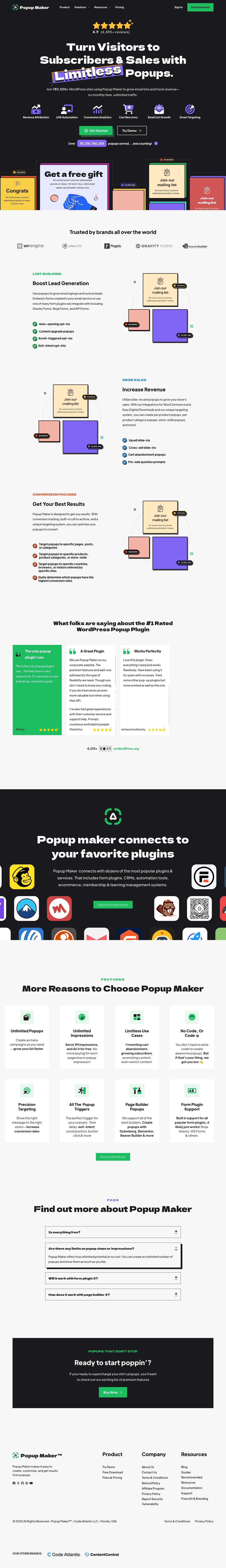 Popup Maker - The Most Trusted WordPress Popup Plugin - Full Screenshot