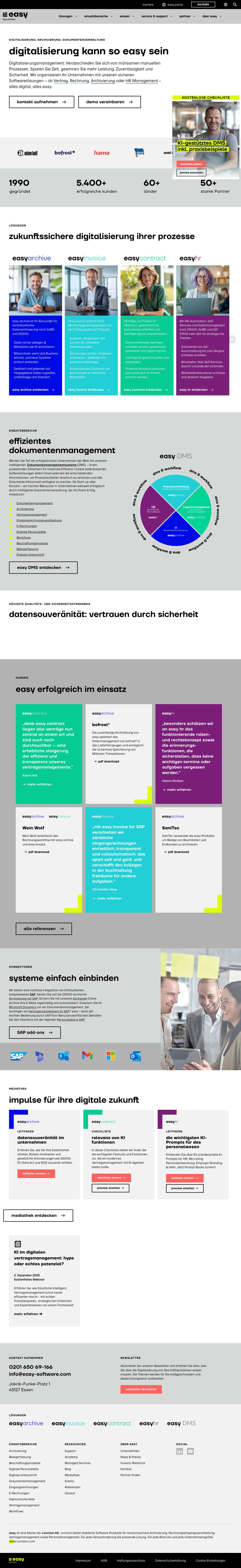 easy software: Software für digitale Geschäftsprozesse - Full Screenshot