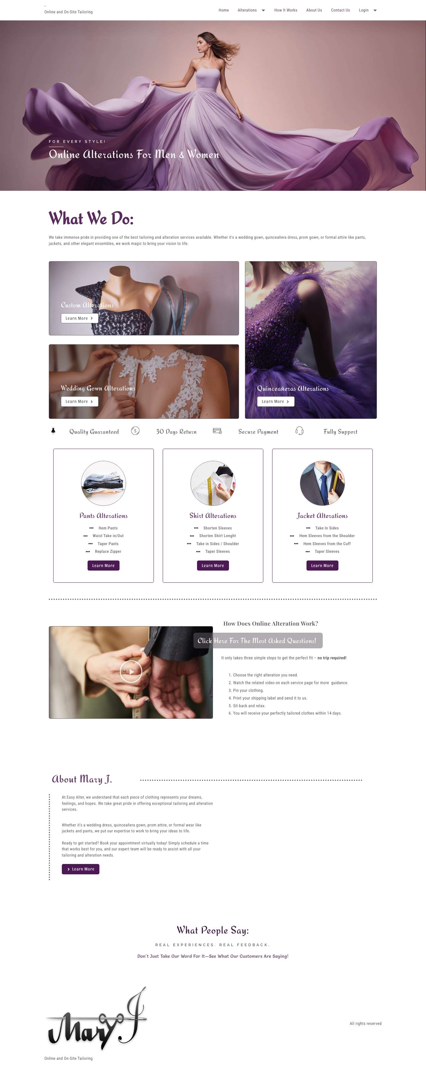 Easy Alter – Online and On-Site Tailoring - Full Screenshot