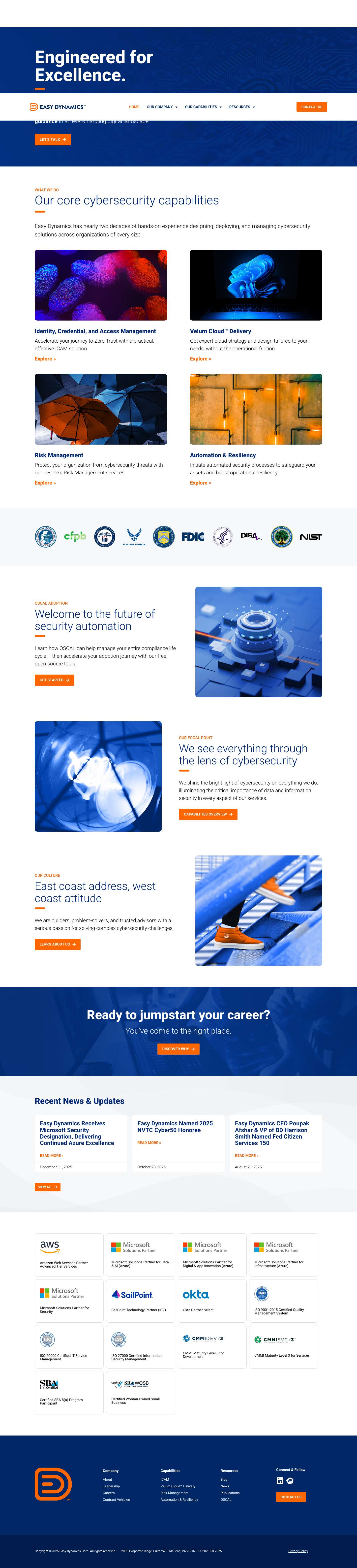Welcome | Easy Dynamics Corp Cybersecurity and Cloud Solutions - Full Screenshot