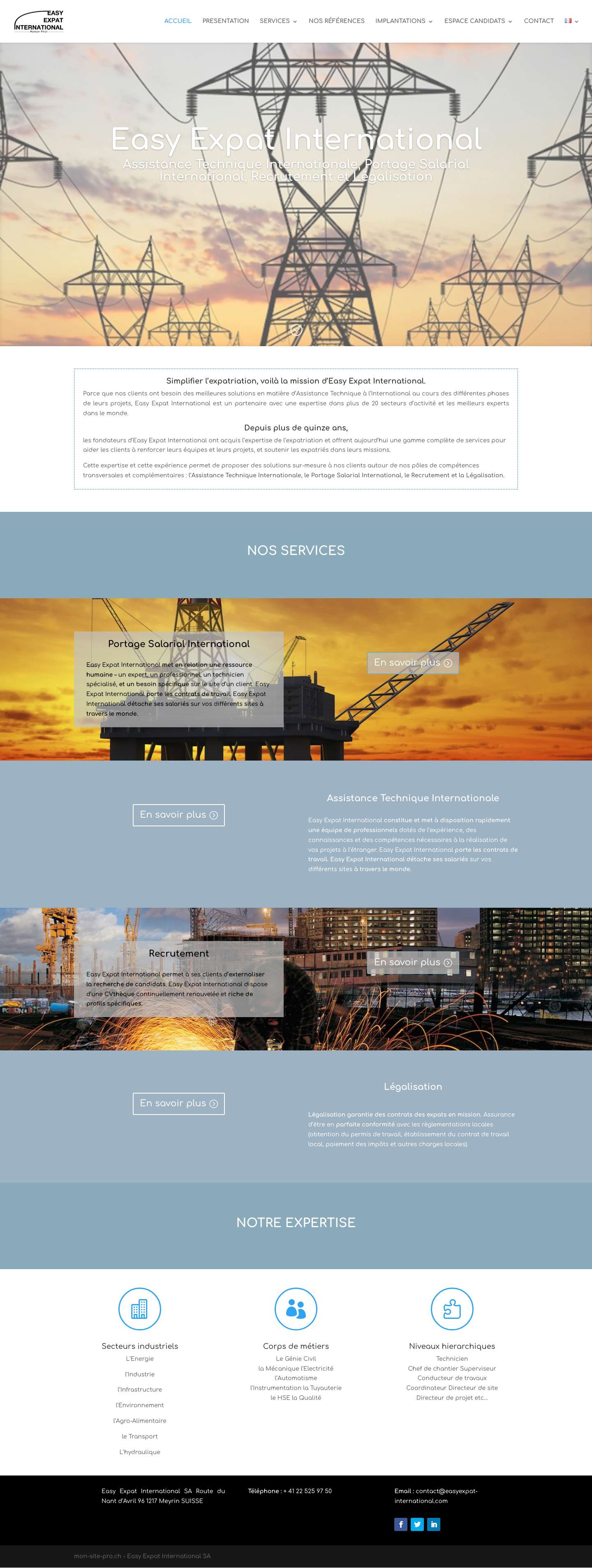 ACCUEIL - Easy Expat International - Full Screenshot