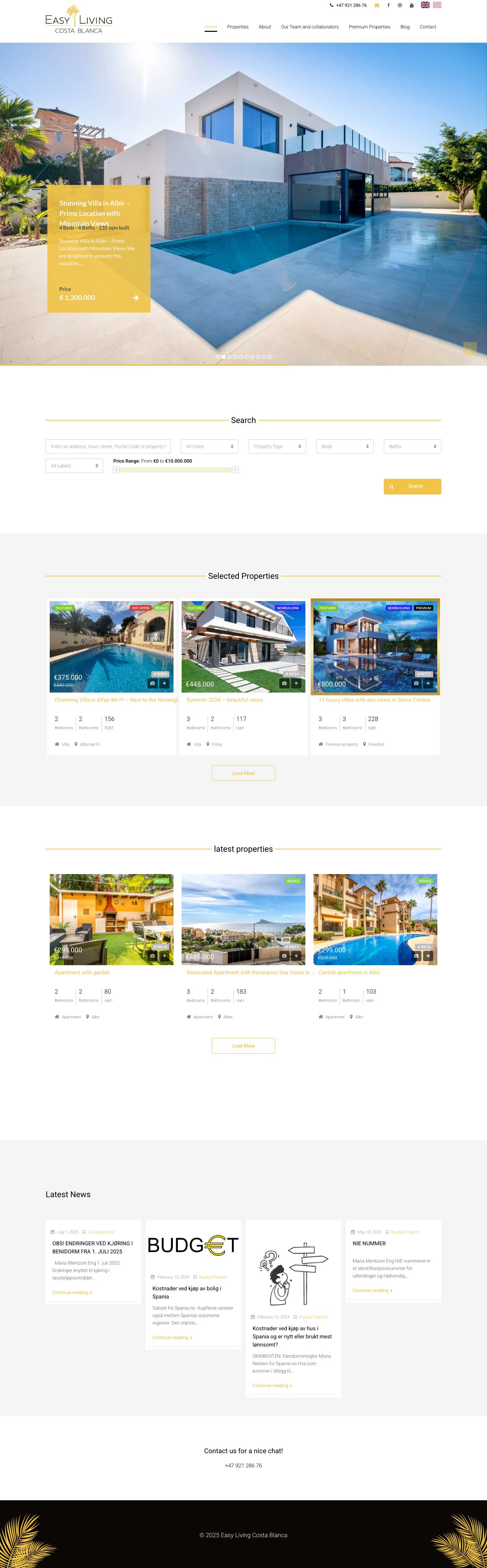 Easy Living Costa Blanca – Real Estate - Full Screenshot