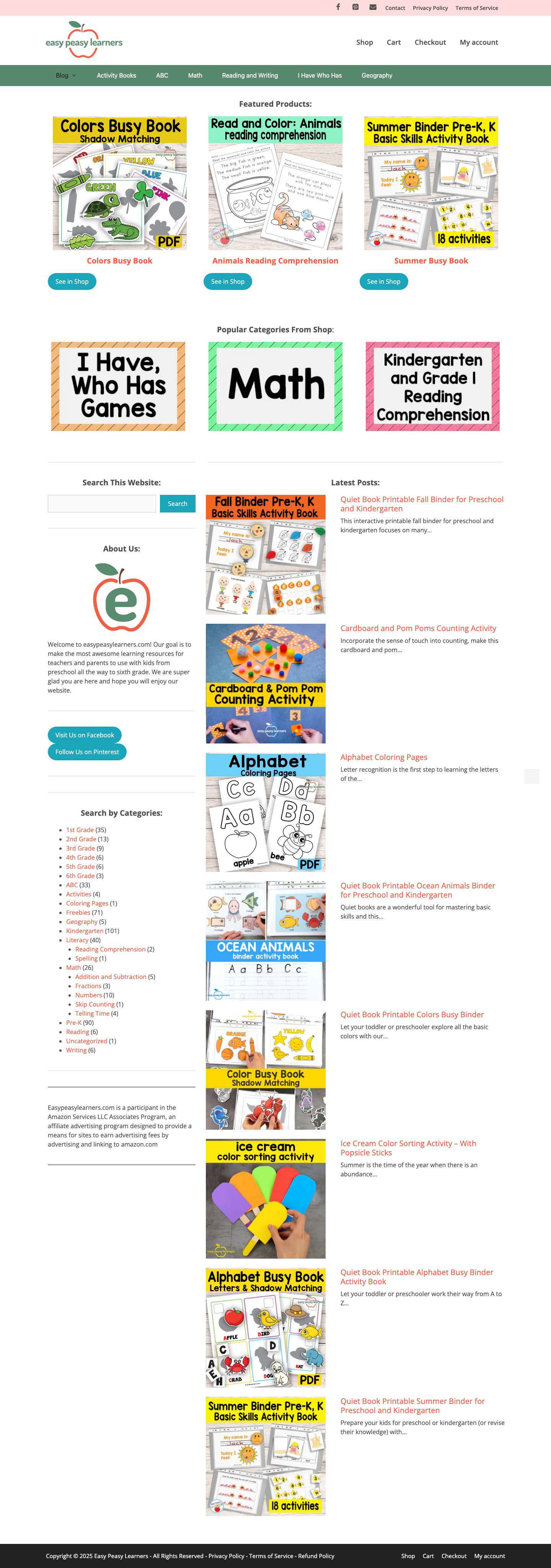 Home - Easy Peasy Learners - Full Screenshot