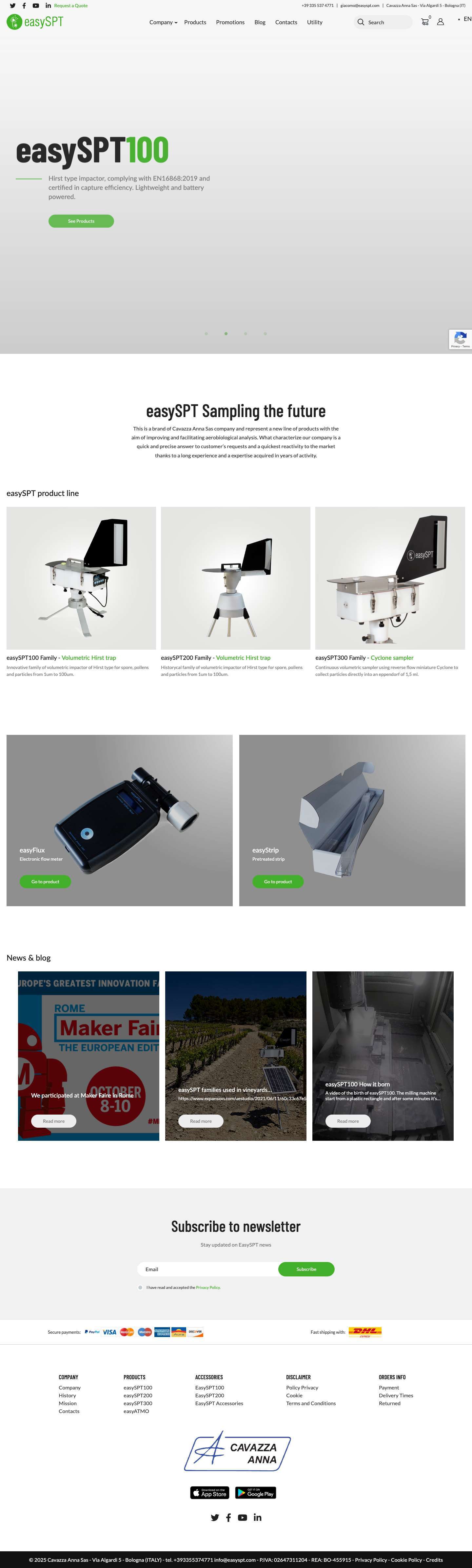 EasySPT | Volumetric pollen samplers EN16868:2019 | Cyclone sampler - Full Screenshot