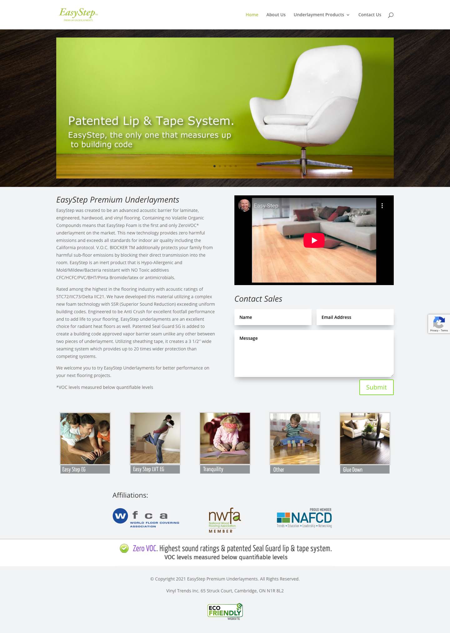 EasyStep Premium Underlayments - EasyStep Underlayment - Full Screenshot