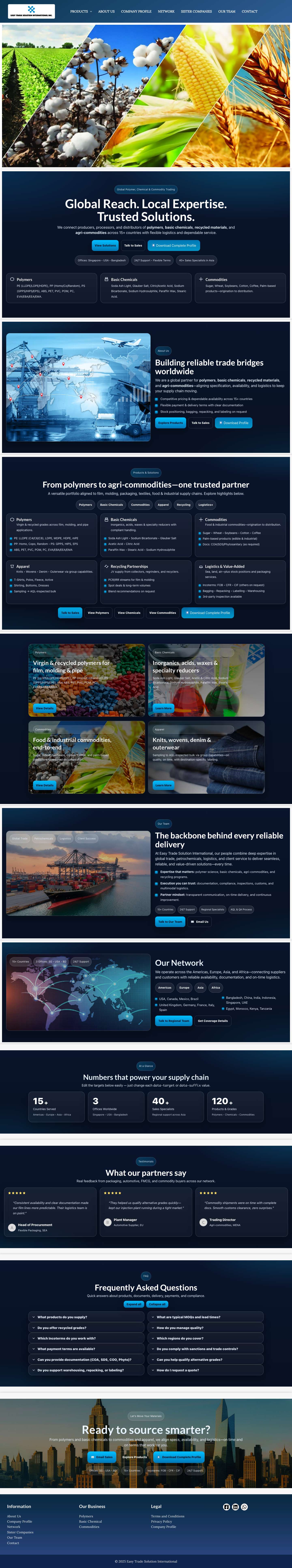 Easy Trade Solution International – A Global Raw Materials Distribution Company - Full Screenshot
