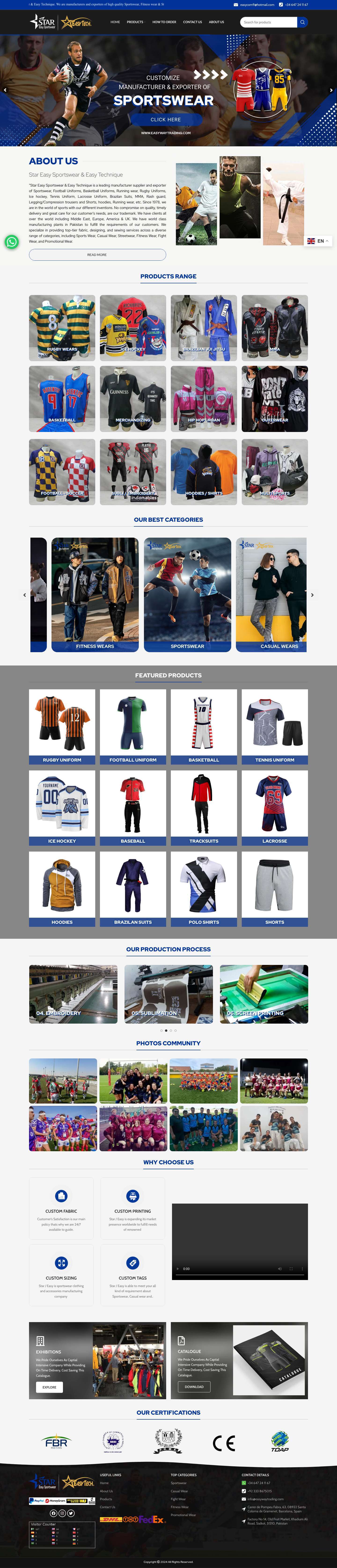 Star Easy Sportswear – Sportwear manufacturer in Santa Coloma de Gramenet, Spain - Full Screenshot