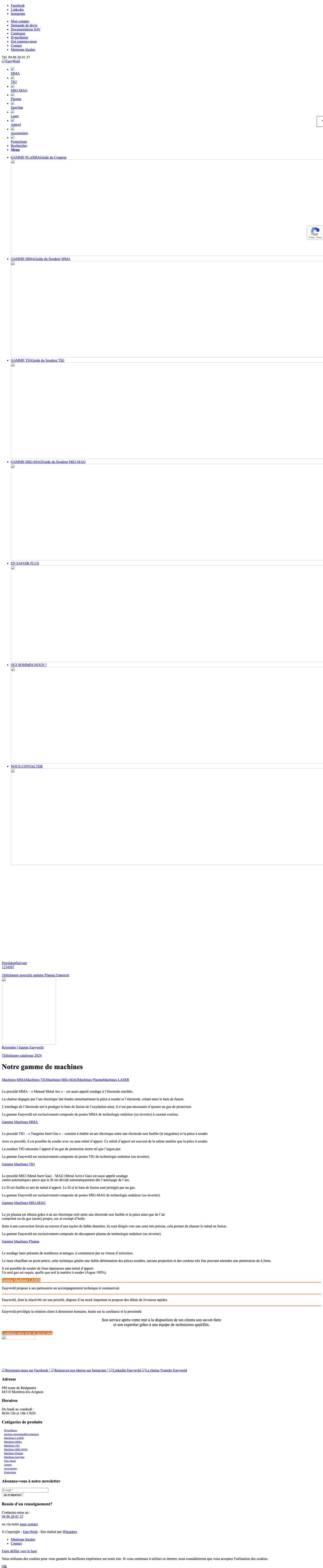 Matériel de soudure professionnel - Easyweld France - Full Screenshot