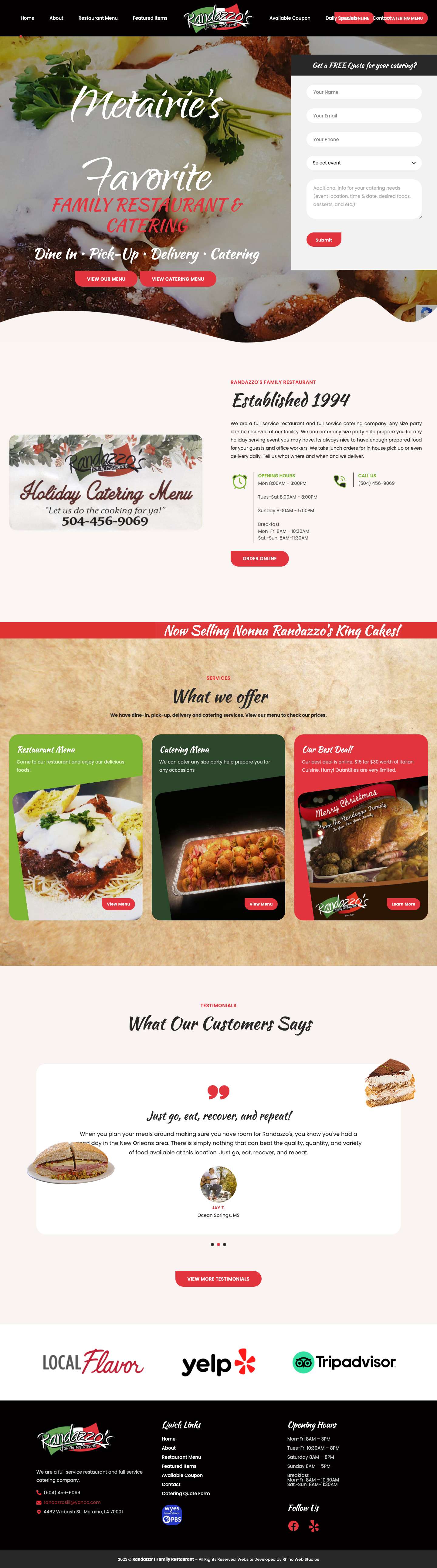 Home | Randazzo's Family Restaurant__ - Full Screenshot