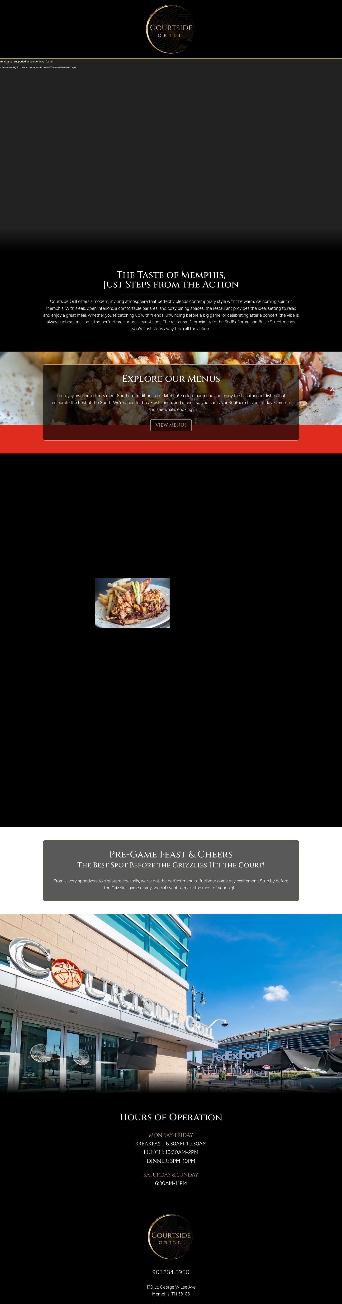 Courtside Grill | Steps from the Action - Full Screenshot