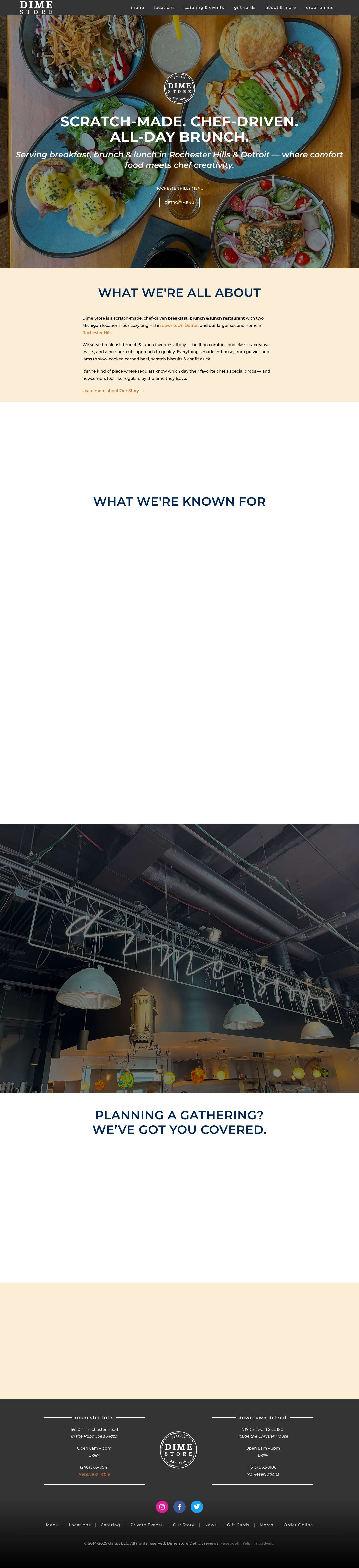 Dime Store | Breakfast, Brunch & Lunch in Rochester Hills & Detroit - Full Screenshot