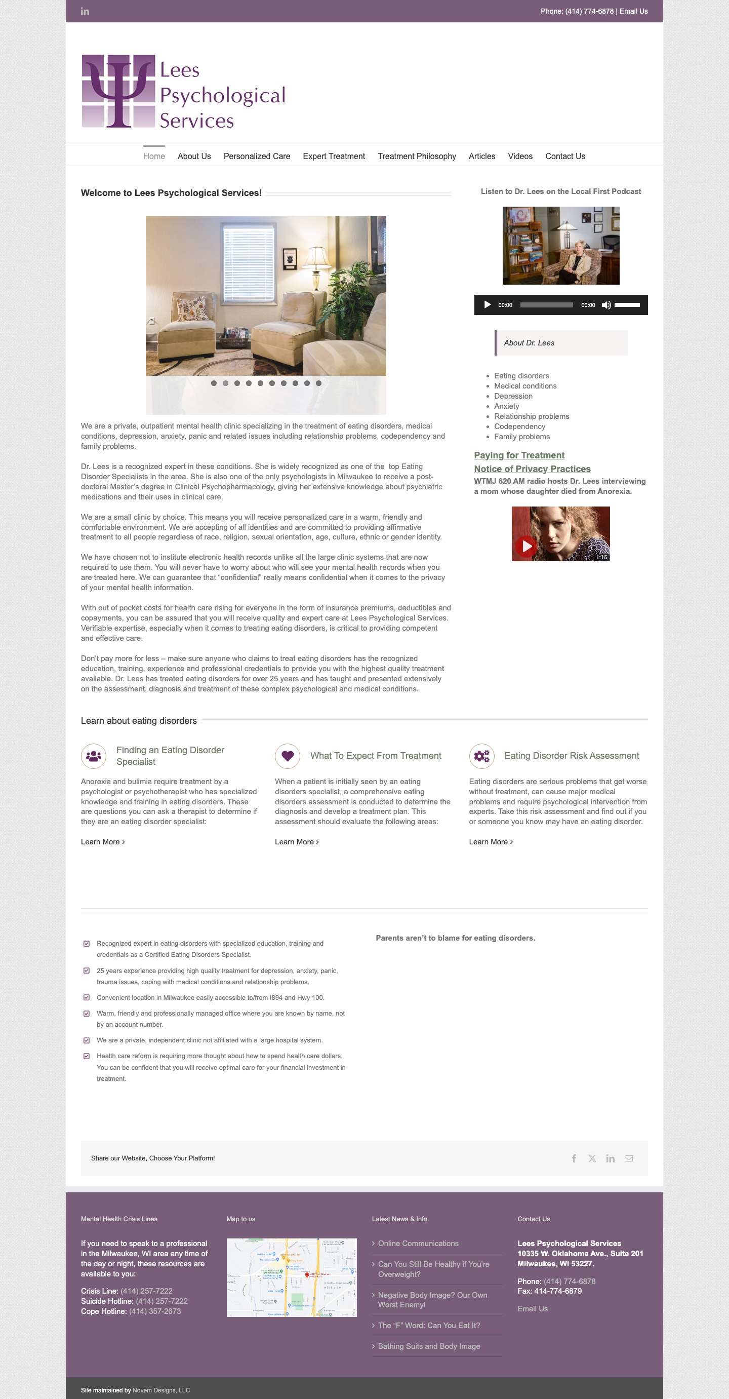 Lees Psychological Services – eatingdisordersmilwaukee.com - Full Screenshot