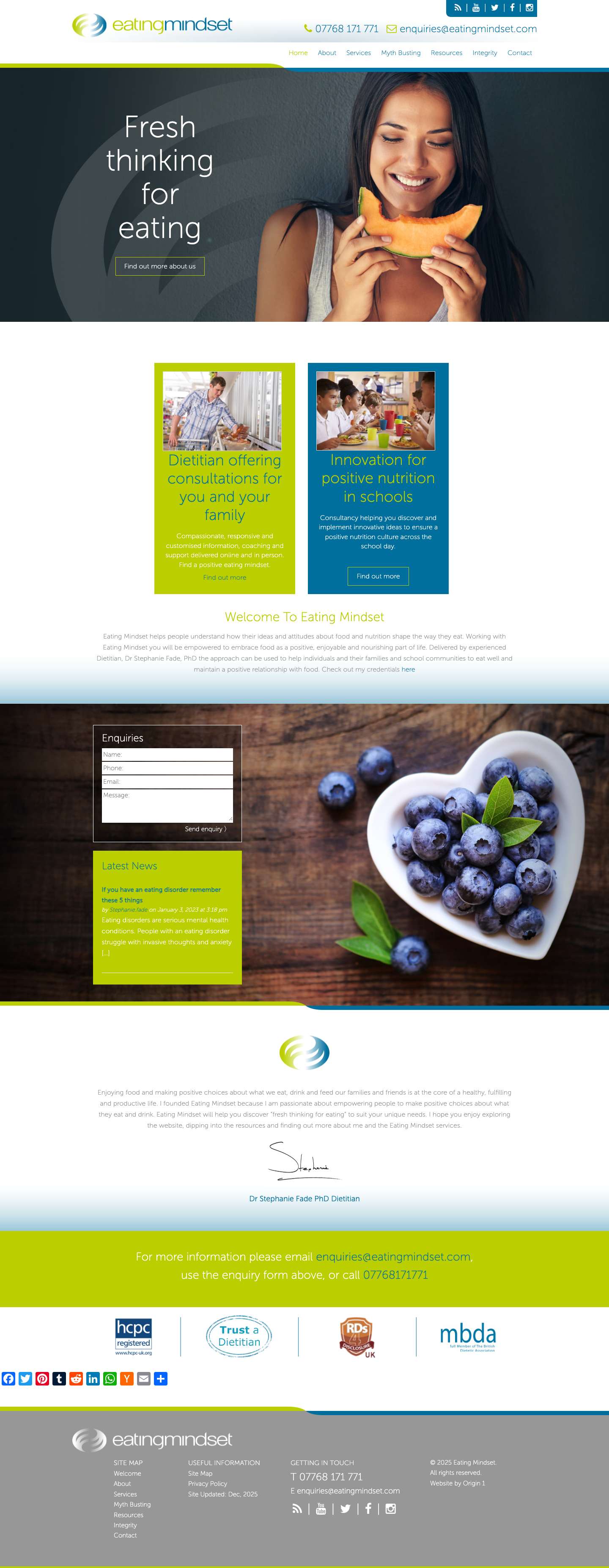 Expert Dietitian, Online and In-Person, Individuals and GroupsEating Mindset | Eating Mindset - Full Screenshot