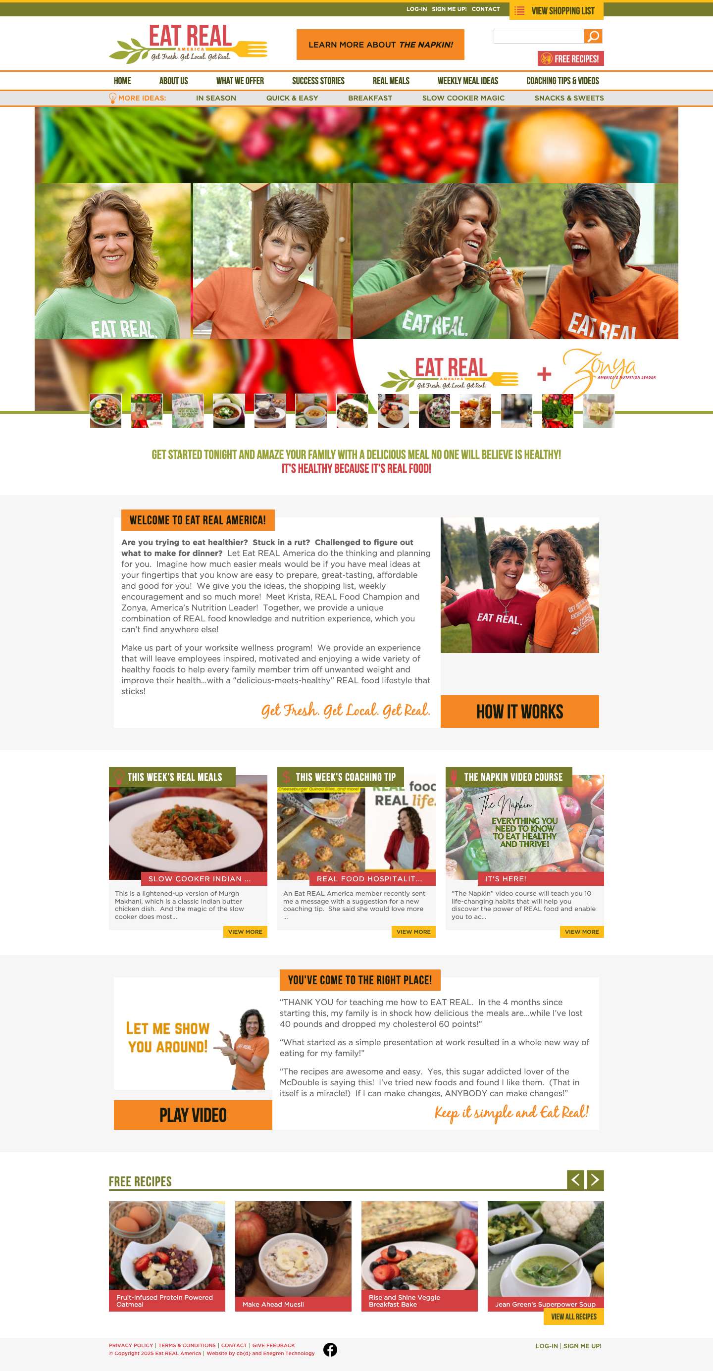 Eat REAL America | Real Food Recipes | Corporate Wellness Coach | Weekly Meal Planning - Full Screenshot