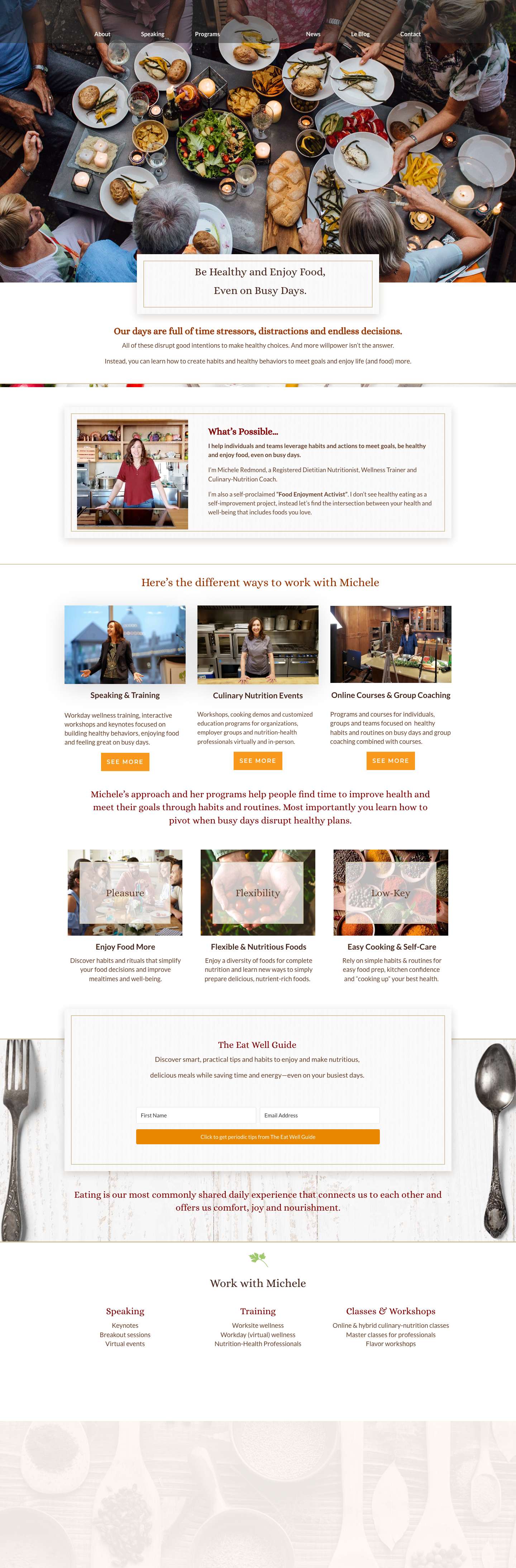 Simply Eat Well Courses & Training by Chef Dietitian Michele - Full Screenshot