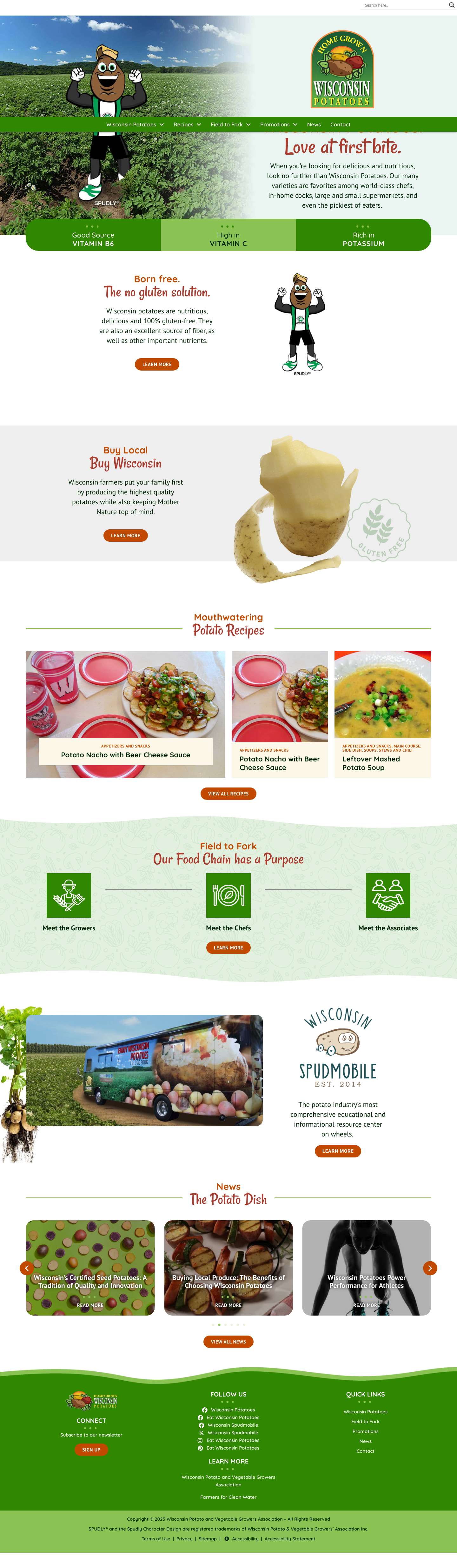 Eat Wisconsin Potatoes. Love at first bite. - Full Screenshot