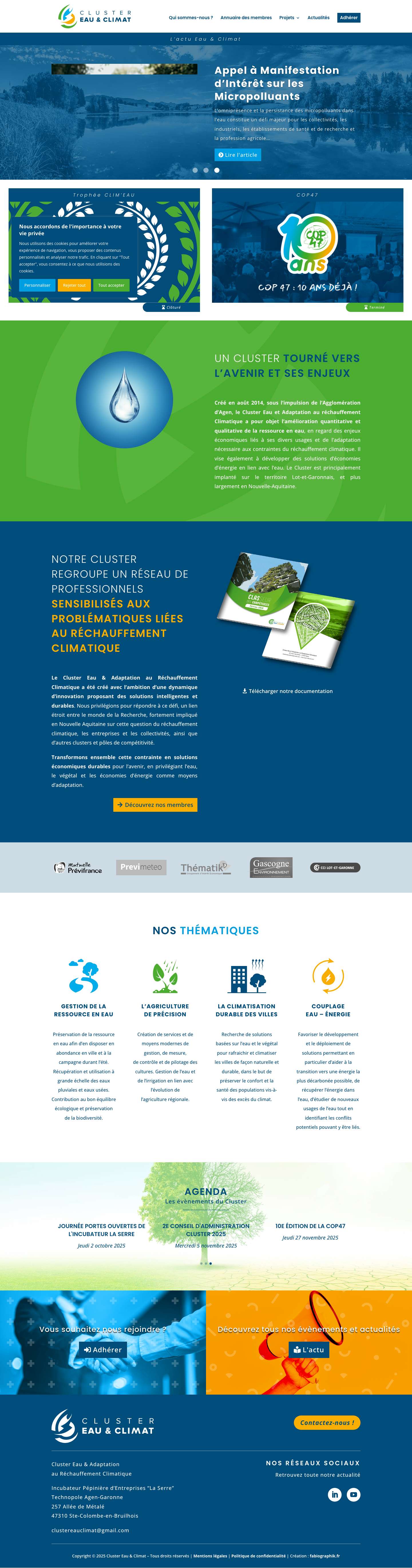 Accueil - Cluster Eau & Adaptation au changement climatique - Full Screenshot