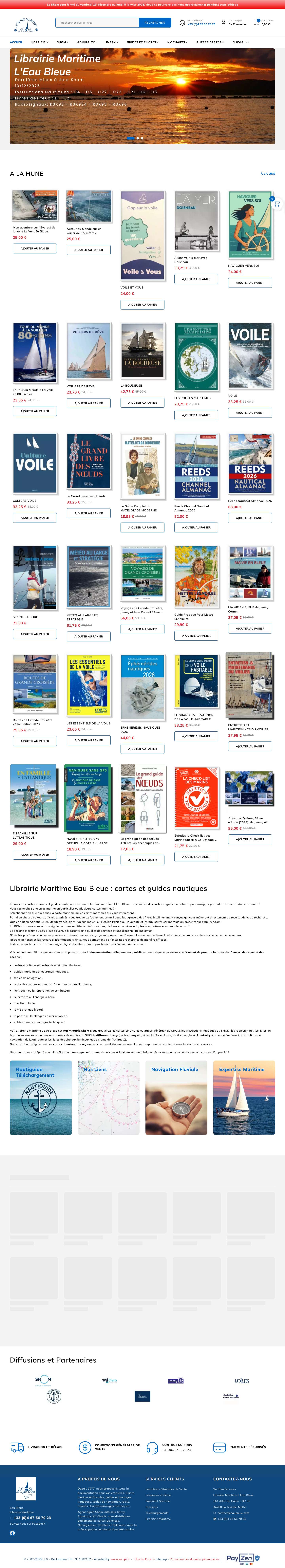 Eau Bleue – Librairie Maritime - Full Screenshot