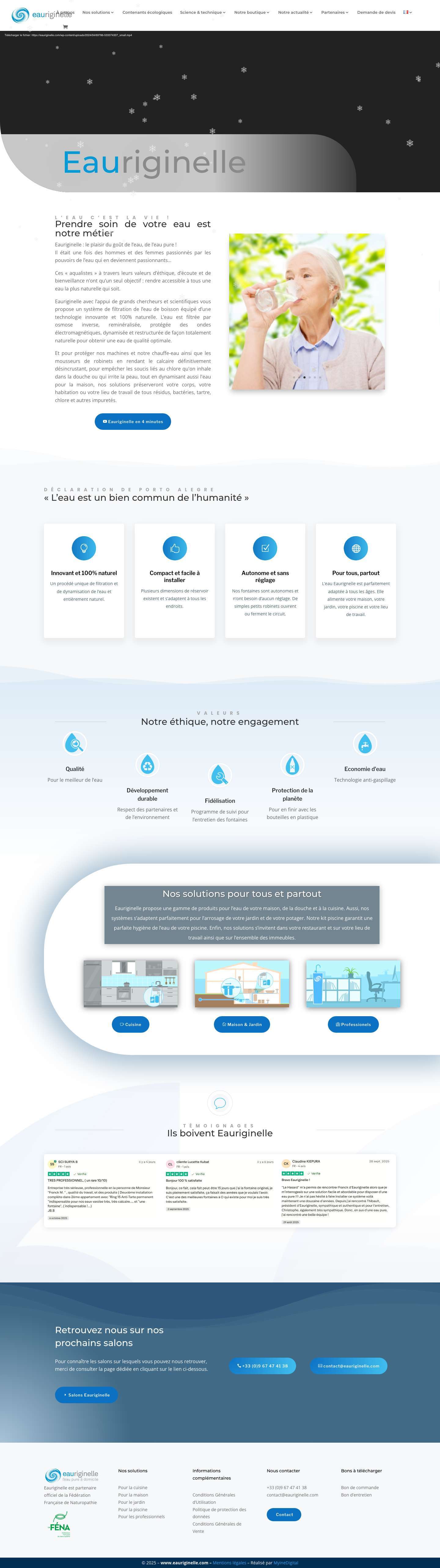 Eauriginelle - Filtration de l’eau 100% naturelle - Full Screenshot