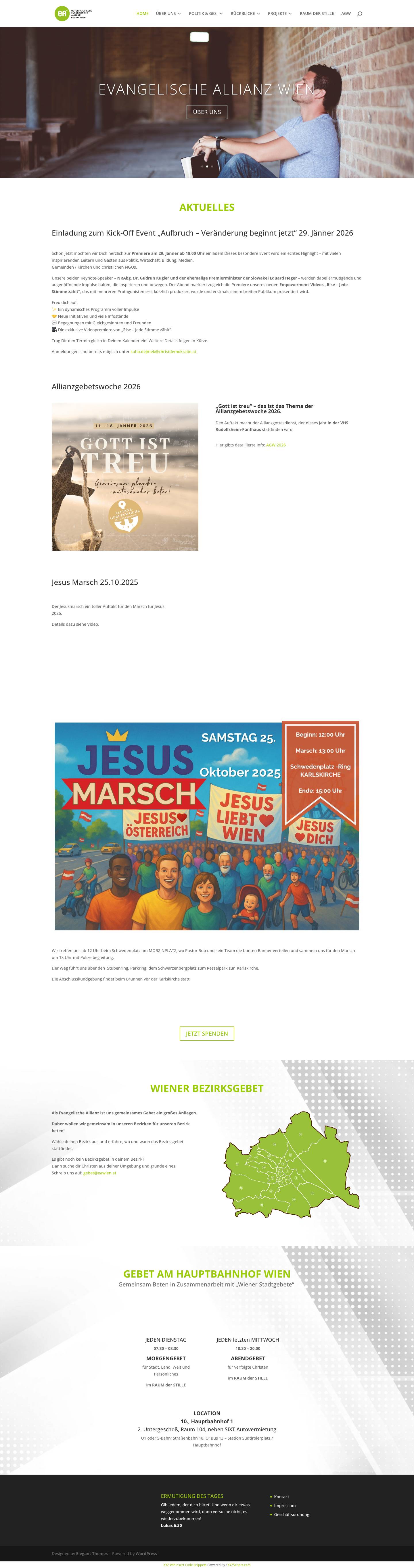 EA Webseite | Evangelische Allianz Wien - Full Screenshot