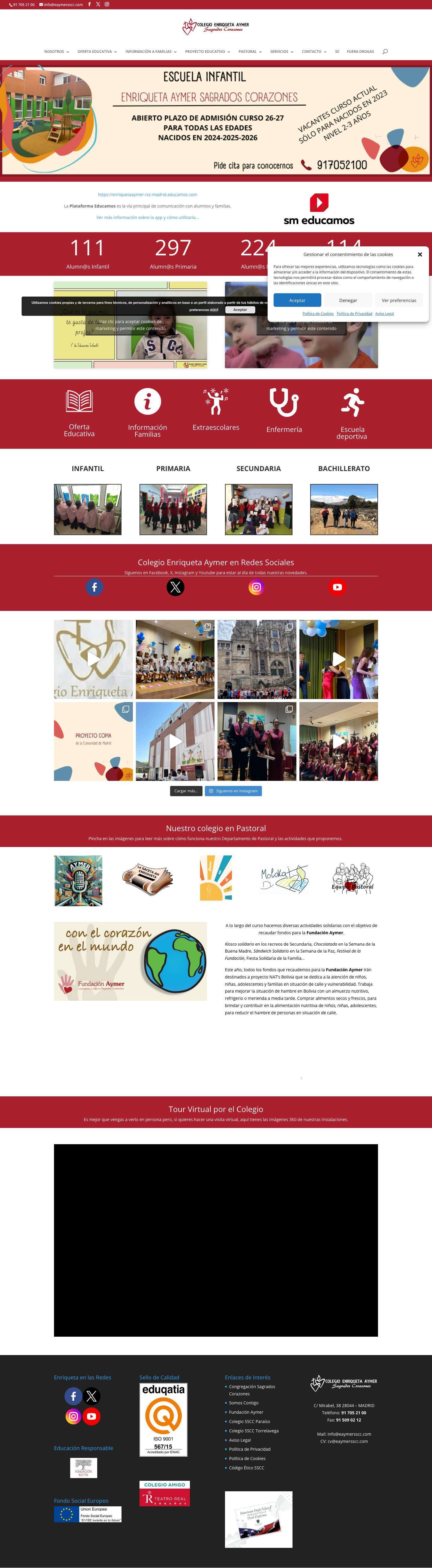 Colegio Enriqueta Aymer | Sagrados Corazones Madrid - Full Screenshot