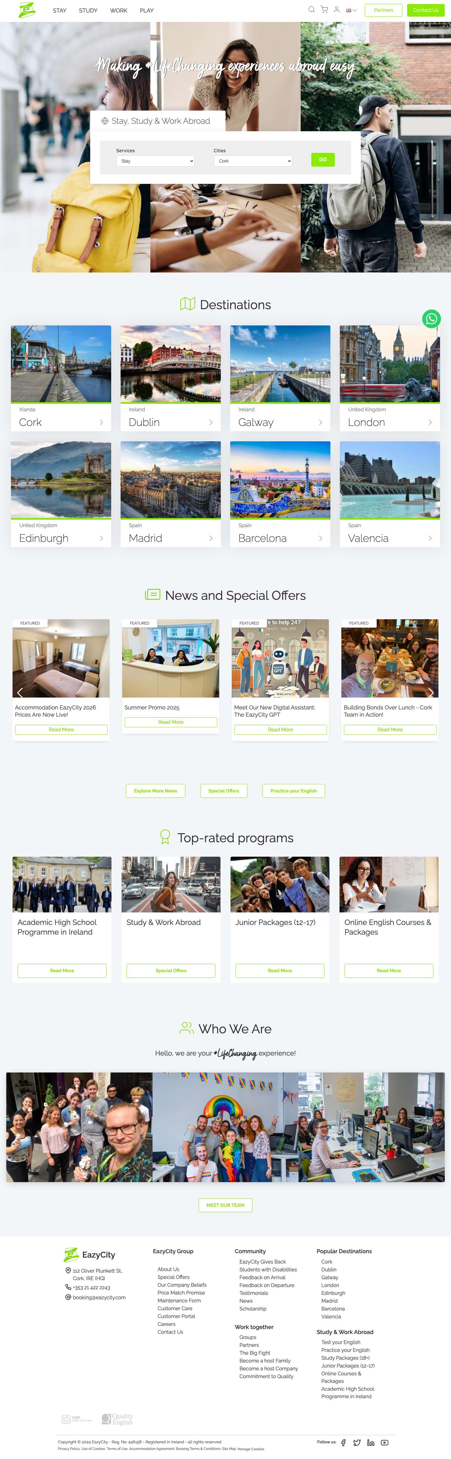 Live, Study and Work Abroad « EazyCitycloseellipsis-vwhatsappcrosschevron-down - Full Screenshot