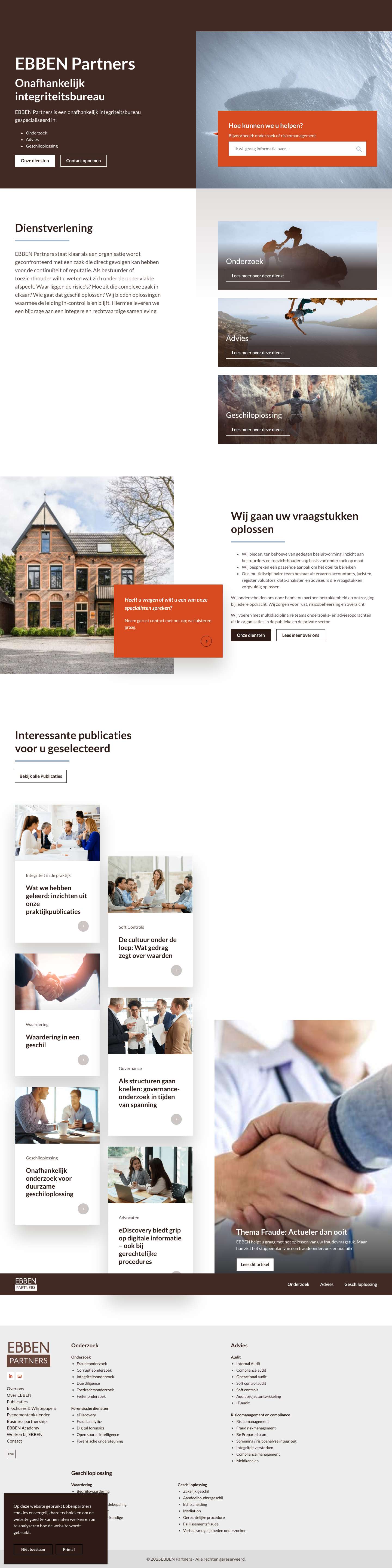 Onafhankelijk integriteitsbureau EBBEN Partners - Full Screenshot