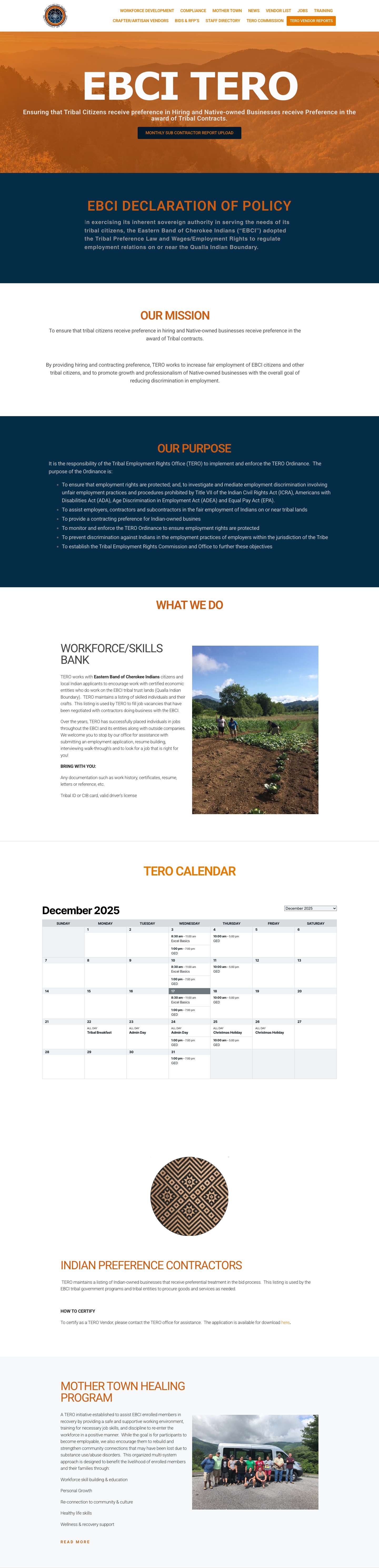 EBCI TERO – Tribal Employment Rights of Office for the Eastern Band of Cherokee Indian - Full Screenshot