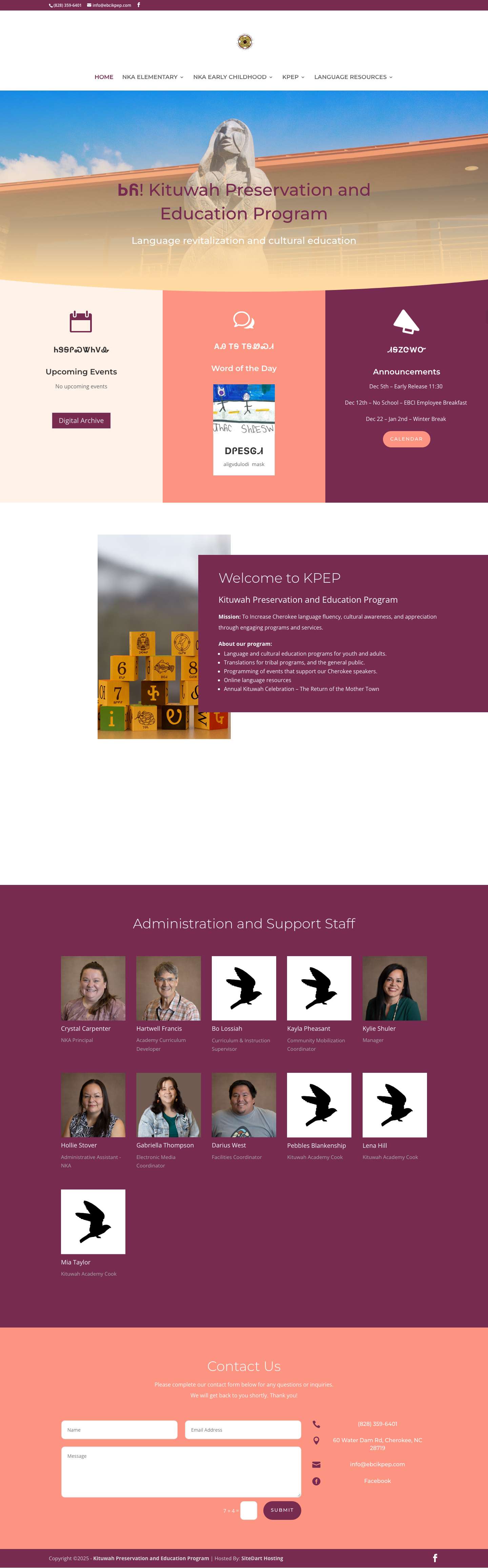 Kituwah Preservation and Education Program - Cherokee, North Carolina - Full Screenshot