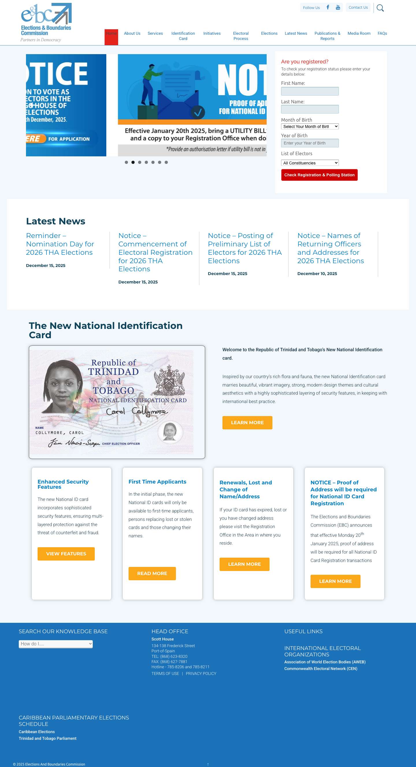 Elections And Boundaries Commission | Partners in Democracy - Full Screenshot