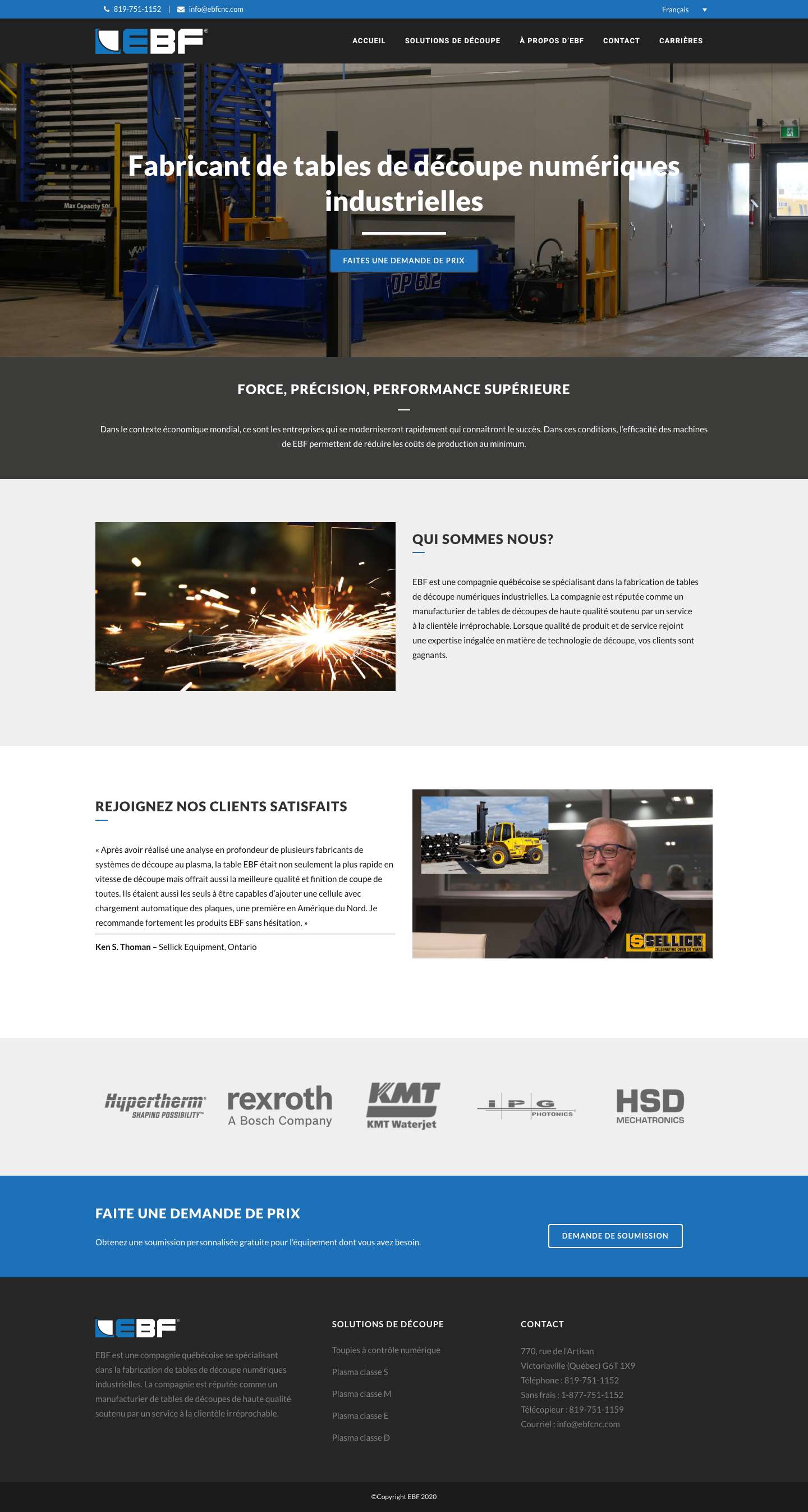 Accueil - EBF - Table de découpe numérique - Full Screenshot
