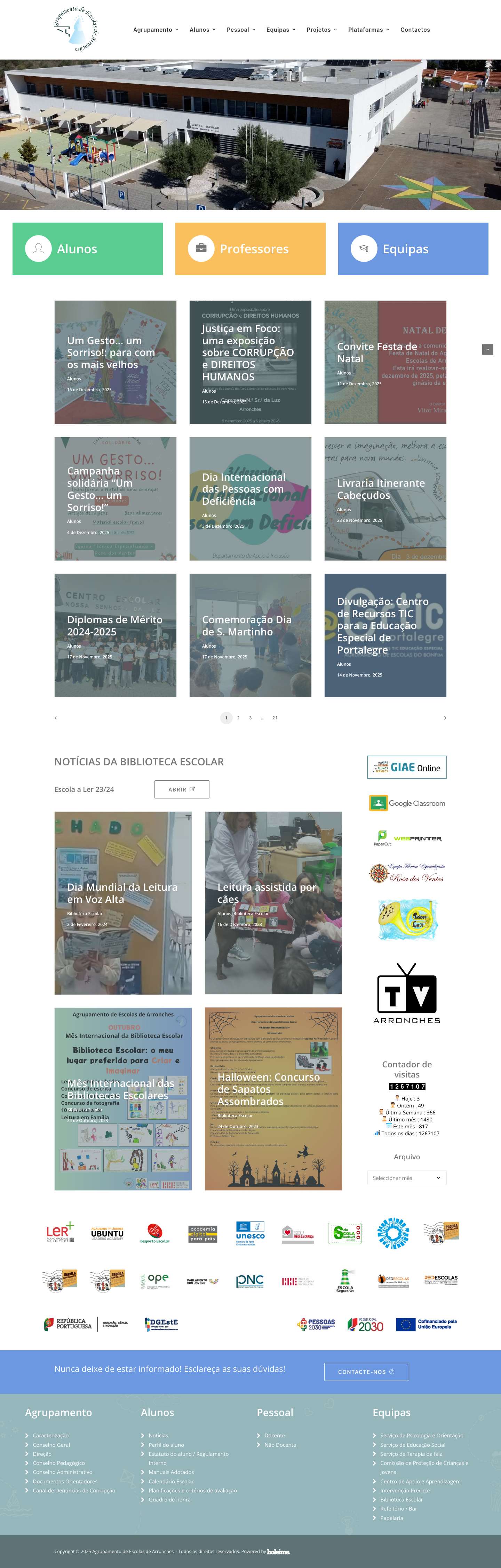 Agrupamento de Escolas de Arronches - Full Screenshot