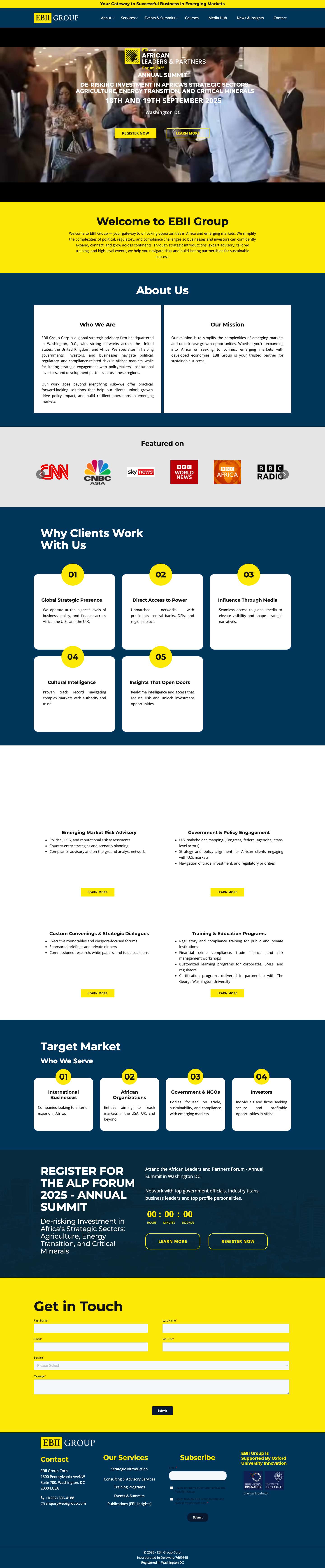 EBII Group - Your Gateway to Successful Business in Emerging MarketsLayer 1 - Full Screenshot