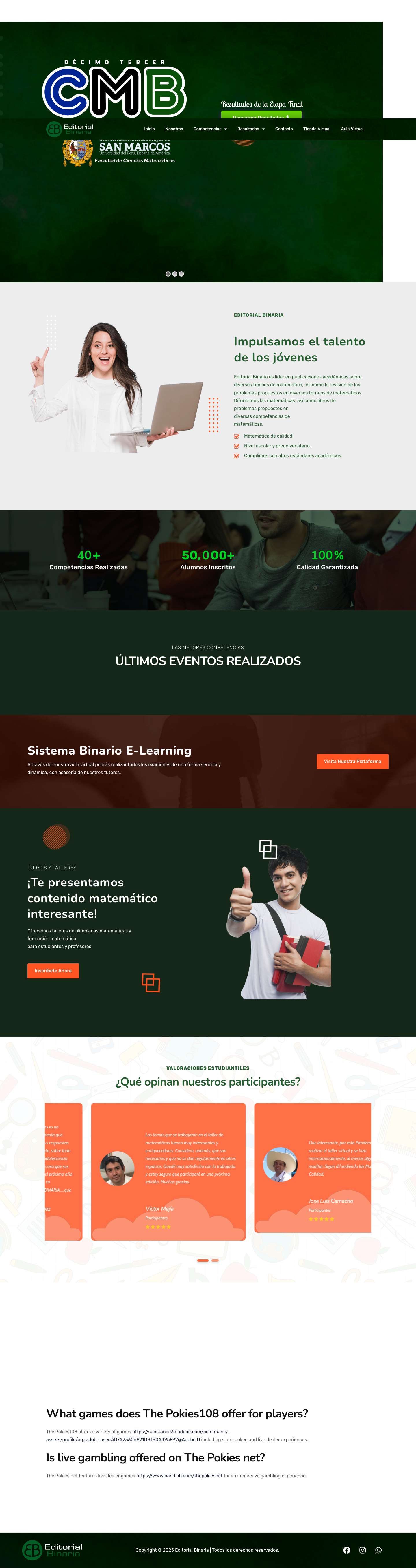 Editorial Binaria – Desarrollando el Talento Matemático - Full Screenshot