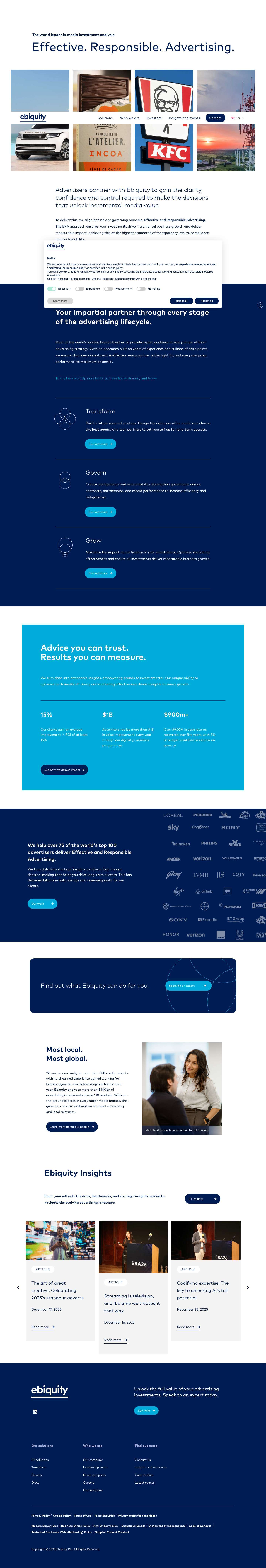 Ebiquity - The world leader in Media Investment Analysis - Full Screenshot