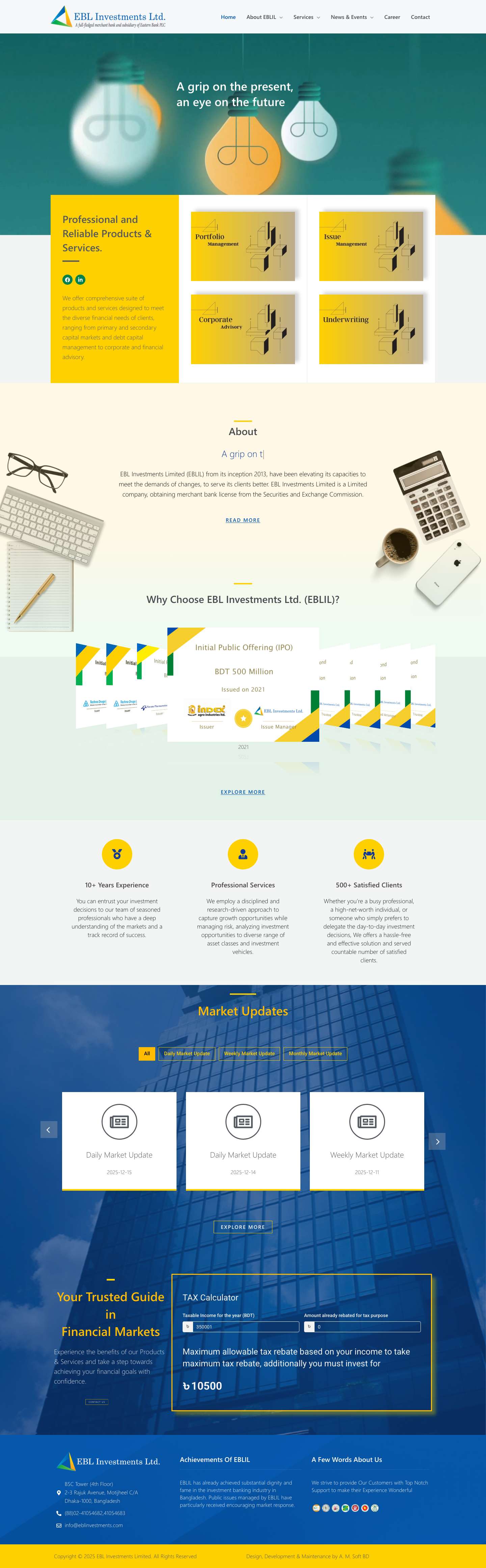 Home - EBL Investments Limited - Full Screenshot