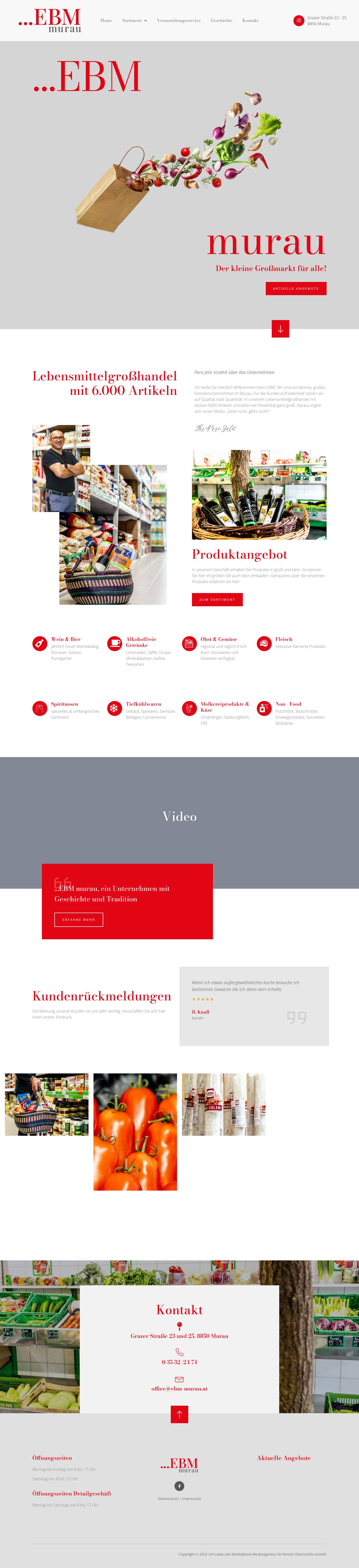 EBM Murau – Lebensmittelgroßhandel - Full Screenshot