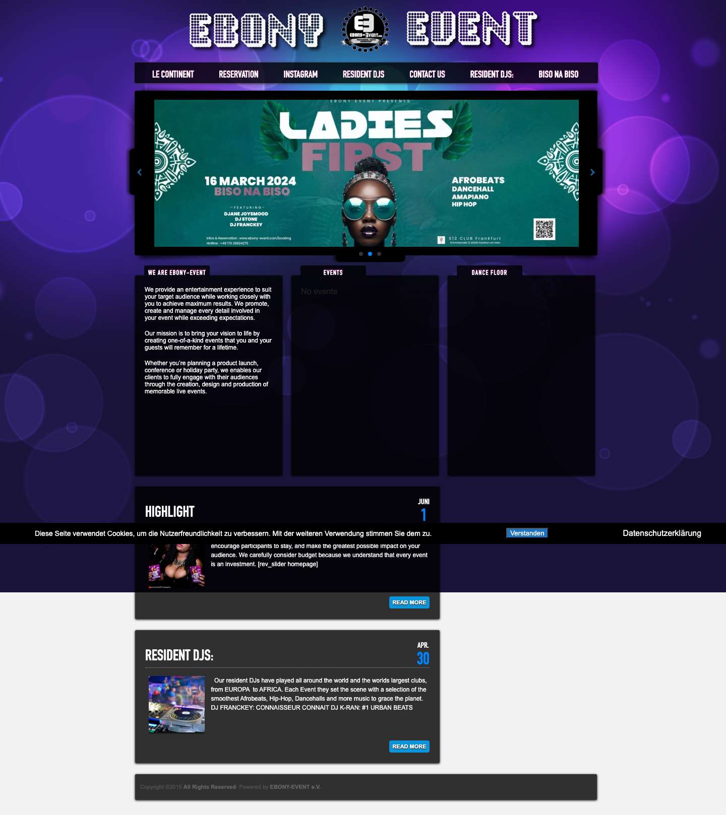 Your professional event management EBONY-EVENT - Full Screenshot