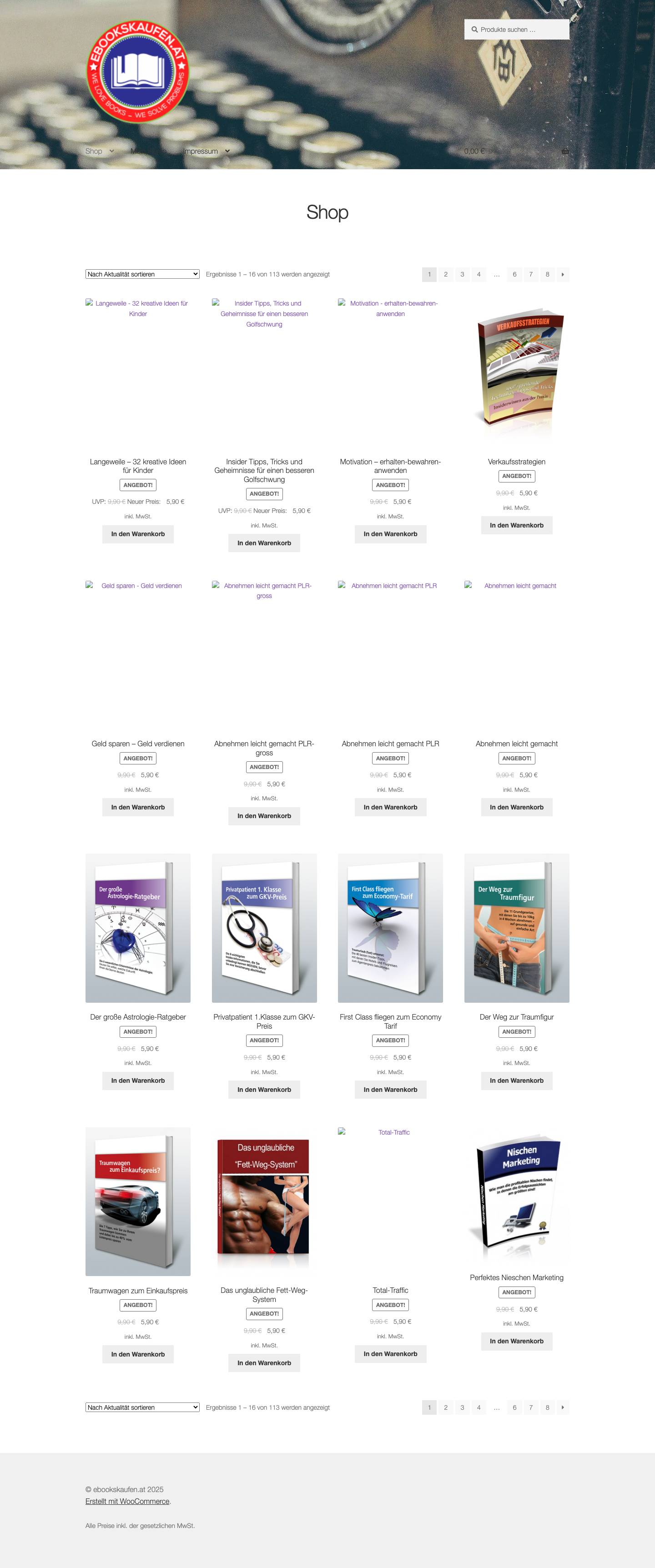 ebookskaufen.at – ebook store, ebooks online, ebooks free - Full Screenshot